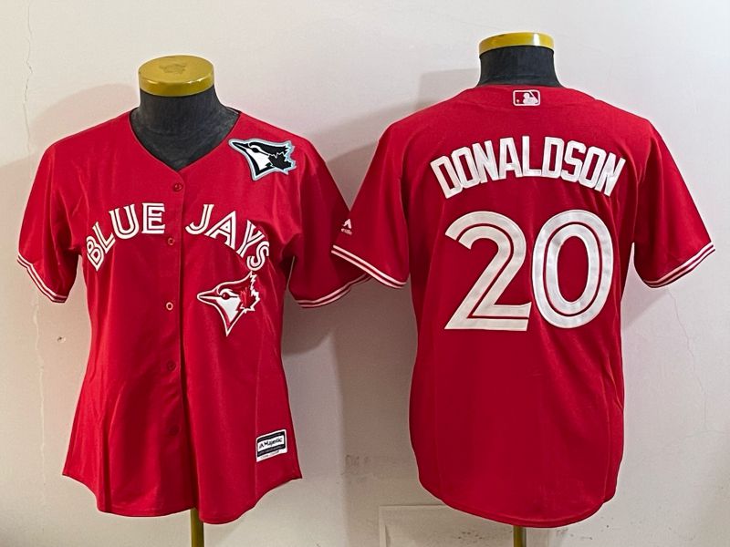 Women 2025 Nike Toronto Blue Jays #20 Donaldson red Game MLB Jersey 05->women mlb jersey->Women Jersey